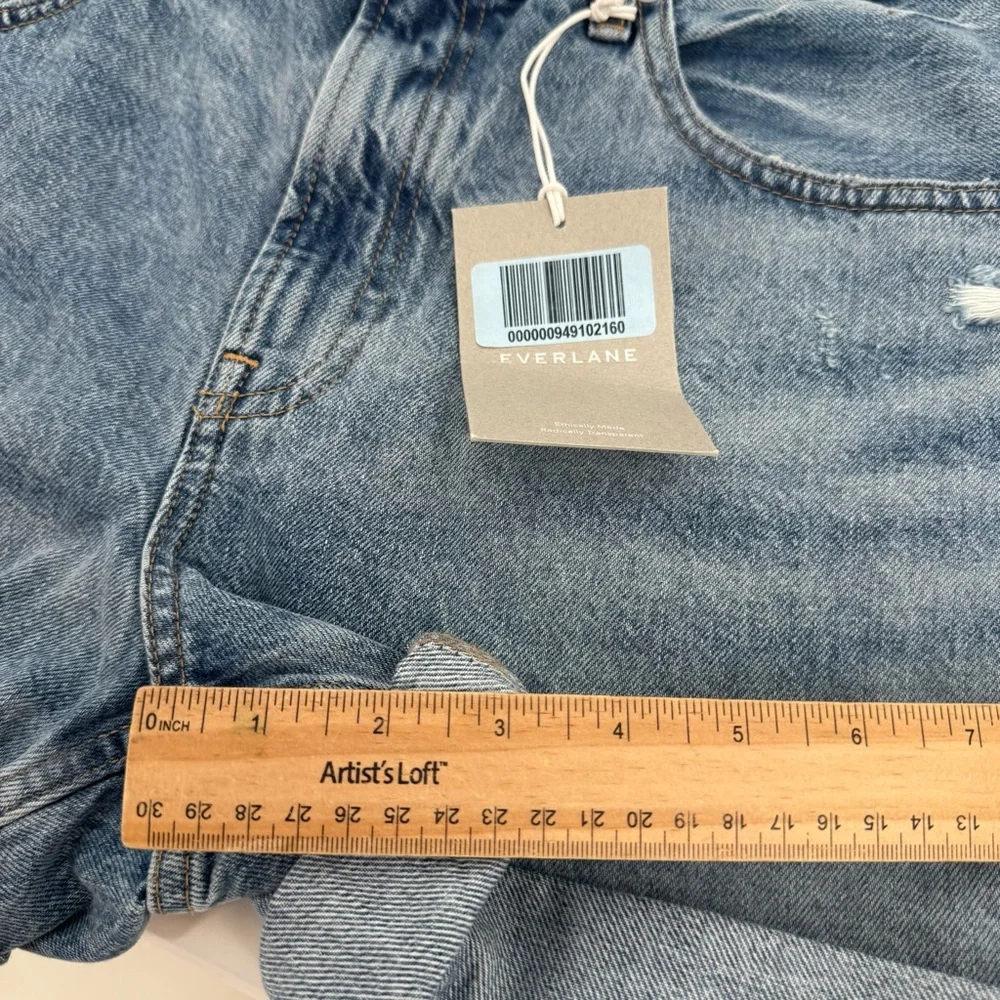 NWT EVERLANE the denim shorts organic cotton size 30 distressed womans shorts - Picture 10 of 11